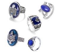 HJYZY Set di Gioielli da Cosplay di Damon dei Vampiri di Vampire Diaries con Anello di Elena, Anelli di Giorno e Adesivi - Totale 25 Pezzi