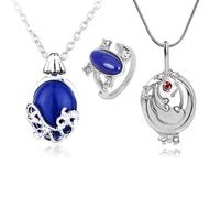 HJYZY The Vampire Diar.s con Adesivo Gioielli Set Daywalking Katherine Sapphire Collana Elena Gilbert Apertura Verbain Locket Collana Elena Sapphire Crystal Anello Luce Diurna 13 pezzi