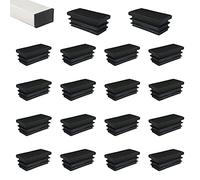 HJYZY Tubi quadrati in plastica, 40 mm x 20 mm, per tubi quadrati, feltrini lamellari, colore nero, 30 pezzi