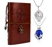 HJYZY Vampiro Katherine, set di gioielli in pelle con taccuino Elena Gilbert con medaglione di verbena apribile per donne e uomini, costume di Halloween, cosplay, oggetti di scena per film, 3 pezzi, 1