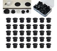 HJYZY Varie dimensioni - Tappi per fori in plastica in nylon, foro rotondo per fori per armadio, colore nero (12 mm - 30 pezzi con scatola