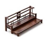 HJZALMI Porta Tazze tè Cinese in Legno Massello, Scaffale Portaoggetti Set da tè, Mensola Decorativa da Scrivania Soggiorno Cucina Ufficio Non Richiede Montaggio(B-51.5x22x20cm)