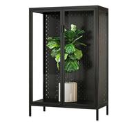 HJZALMI Vetrina con Ante in Vetro Temperato, Espositore per Piante in Metallo, Scaffale per Coltivazione in Serra per Soggiorno, Patio, Balcone, Giardino(80x40x120cm)