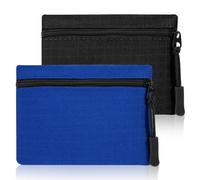 HJZHII 2 mini portafogli da donna, in tela, per monete, piccoli e in formato corto, per adulti e bambini, nero e blu., Minimalista