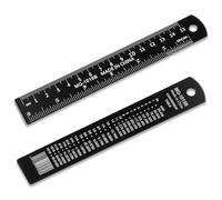 HJZHII 2 righello 15 cm,righello metallo,righello alluminio scala su entrambi i lati in acciaio in lega di alluminio la formula di calcolo si trova sul retro del righello (nero)
