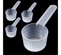 HJZHII 4 cucchiai dosatori, 10 ml, 20 ml, 30 ml, 40 ml, misurino grammo, dosatore per detersivo, in plastica, trasparente, per latte in polvere, proteine in polvere