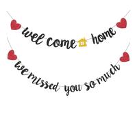 HJZHII Banner con scritta "Welcome Home We Missed You So Much", con scritta in lingua inglese "Welcome Home Welcome Home", decorazione per feste di ritorno, per adolescenti, ritorno a casa, ritorno