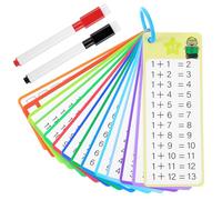 HJZHII Confezione da 15 Flashcard con 2 pennarelli cancellabili a secco, Gioco di apprendimento 1+1, Gioco di matematica 1+1 per imparare la classe a casa Divertente