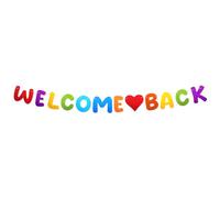 HJZHII Striscione glitterato con scritta "Welcome Back", da appendere, per feste di ritorno a casa, pensionamento, decorazione per il primo giorno di scuola, feste, aule (multi)