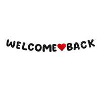 HJZHII Striscione glitterato con scritta "Welcome Back", da appendere, per feste di ritorno a casa, pensionamento, decorazione per il primo giorno di scuola, feste in classe, decorazione per foto,