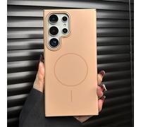 HJZSZX Per Sam S21 Ultra Luxury Matte Pc Hard Antiurto Custodia Magnetica Wireless Charging Cover (Per Sam S21 Ultra/Desert Gold BX FG)