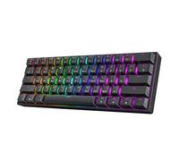 HK GAMING GK61 60% v3 | Tastiera meccanica compatta da gioco | 61 tasti Multicolore RGB LED illuminata per giocatori PC/Mac | Layout ANSI US (nero, Cherry MX Red Switch)