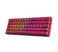 HK GAMING GK61 60% v3 | Tastiera meccanica da gioco hotswap | 61 tasti multicolore RGB retroilluminata a LED per PC / Mac Gamer | layout USA (rosa, ciliegia Mx Speed Silver)