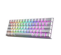 HK GAMING GK61 60% v3 | Tastiera meccanica da gioco hotswap | 61 tasti multicolore RGB retroilluminata a LED per PC / Mac Gamer | layout USA (bianco, ciliegia Mx Speed argento)