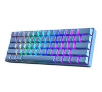 HK GAMING GK61 60% v3 | Tastiera meccanica da gioco hotswap | 61 tasti multicolore RGB retroilluminata a LED per PC / Mac Gamer | layout USA (blu, nero ottico Gateron, nero)