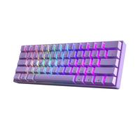 HK GAMING GK61 60% v3 | Tastiera meccanica da gioco hotswap | 61 tasti multicolore RGB retroilluminata a LED per PC / Mac Gamer | layout USA (lavanda, Cherry Mx Speed Silver)