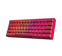 HK GAMING GK61 60% v3 | Tastiera meccanica da gioco hotswap | 61 tasti multicolore RGB retroilluminata a LED per PC/Mac Gamer | layout USA (rosso, ciliegia Mx Speed Silver)