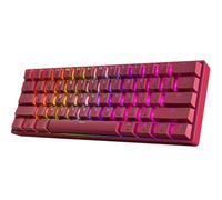 HK GAMING GK61 60% v3 | Tastiera meccanica da gioco hotswap | 61 tasti multicolore RGB retroilluminata a LED per PC / Mac Gamer | layout USA (rosa, blu ottico Gateron)