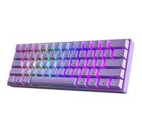 HK GAMING GK61 61 tasti Multicolore RGB LED Illuminata per PC/Mac Gamer | Tastiera meccanica compatta da gioco (Lavanda, Gateron Optical Red Switch)