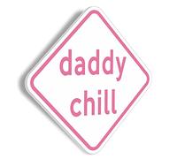 HK Studio Cartello stradale divertente con scritta "Daddy Chill Teen Room", 28 x 28 cm
