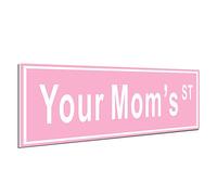 HK Studio Cartello stradale divertente con scritta in inglese "Your Mom's St" (lingua italiana non garantita), decorazione Y2K, 15,2 x 38,1 cm