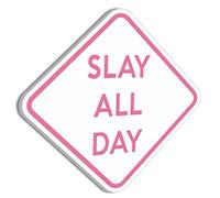 HK Studio Poster divertente con scritta "Slay All Day", 28 x 28 cm, cartelli divertenti per dormitorio, decorazione per la stanza degli adolescenti, decorazione estetica per la stanza delle ragazze,