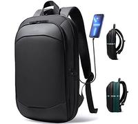 hk Zaino da uomo da 43 cm, sottile ed espandibile, impermeabile, da viaggio, con porta USB per caricabatterie, nero, 17 Inch, Zaini Daypack
