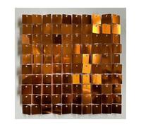 HKABCXT Paillettes Shimmer Wall Sfondo 6/12/24 Pezzi Pannelli da Parete Quadrati Luccicanti Sfondo for Decorazioni for Feste di Compleanno e Matrimoni(Bronze Gold,6 PCS)