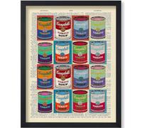 HKAHF AJWUQ Andy Warhol Poster su tela 《Lattine di zuppa Campbell's》Arte della parete Andy Warhol Pittura Andy Warhol Stampe per immagini di arredamento del soggiorno 40x50cm senza cornice