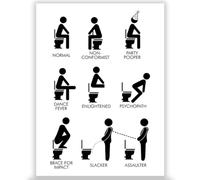 HKAHF AJWUQ Divertenti segni di Toilette Arte della Parete Amici Carini Poster Stampe Minimalismo Fitness Tela Pittura per Soggiorno Home Decor Immagini 30x50cm No Frame
