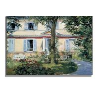 HKAHF AJWUQ Edouard Manet Wall Art《Casa di Rueil》 Poster Edouard Manet Stampe Retro Pittura su Tela per Soggiorno Home Decor Immagini 60x40cm Senza Cornice