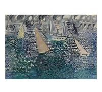 HKAHF AJWUQ Famosa Arte della Parete di Raoul Dufy《Barca a Vela》 Poster Stampa retrò della Mostra Raoul Dufy Dipinto su Tela per l'arredamento del Soggiorno Immagine 60x40cm No Cornice