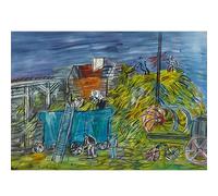 HKAHF AJWUQ Famosa Arte della Parete di Raoul Dufy《Macchina Blu》Poster della Mostra Stampa retrò Raoul Dufy Dipinto su Tela per l'arredamento del Soggiorno Immagine 50x30cm Senza Cornice