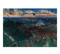 HKAHF AJWUQ Famosa Arte della Parete di Raoul Dufy《Vista del Villaggio》Poster della Mostra Stampa retrò Raoul Dufy Dipinto su Tela per Soggiorno Decor Picture 70x50cm No Frame