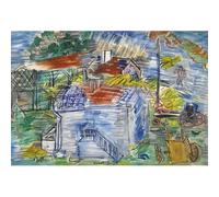 HKAHF AJWUQ Famosa arte murale di Raoul Dufy《Il paesaggio》 Poster Stampa retrò della mostra Raoul Dufy Dipinto su tela per l'immagine dell'arredamento del soggiorno 50x30cm NO Cornice