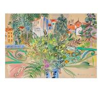 HKAHF AJWUQ Famosa arte murale di Raoul Dufy《Mare di fiori》 Poster Stampa retrò della mostra Raoul Dufy Dipinto su tela per l'arredamento del soggiorno Immagine 20x15cm NO cornice