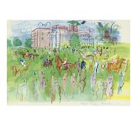 HKAHF AJWUQ Famosa Arte murale di Raoul Dufy《Passeggiata a Cavallo》 Poster Stampa Mostra retrò Raoul Dufy Dipinto su Tela per Soggiorno Decor Picture 60x40cm No Frame