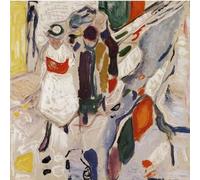 HKAHF AJWUQ Famosi Poster della Mostra di Edvard Munch 《Chi Siamo》 Stampe astratte di Arte murale Edvard Munch Pittura su Tela per Home Decor Picture 50x50cmx1 Senza Cornice