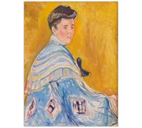 HKAHF AJWUQ Famosi Poster della Mostra di Edvard Munch 《Mantello Blu》 Stampe astratte di Arte murale Edvard Munch Pittura su Tela per Home Decor Picture 30x50cmx1 Senza Cornice