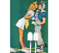 HKAHF AJWUQ Famosi Poster di Norman Rockwell《casalinga》Arte della Parete retrò Mostra Pittura su Tela Norman Rockwell Stampe per la Decorazione Domestica Immagine 60x80cmx1 Senza Cornice