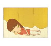 HKAHF AJWUQ Famosi Poster di Yoshitomo Nara《Un Piede nel fosso》Stampe d'Arte murali Yoshitomo Nara Pittura su Tela Pop Art Immagine per la Decorazione Domestica 90x60cm Senza Cornice