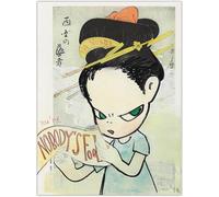 HKAHF AJWUQ Famosi Poster Yoshitomo Nara《Nessuno è Un Pazzo》Stampe d'Arte murali Yoshitomo Nara Pittura su Tela Pop Art Immagine per la Decorazione Domestica 20x30cm Senza Cornice