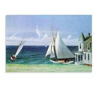 HKAHF AJWUQ Famoso Edward Hopper Poster 《La Barca a Vela》 Arte della Parete Edward Hopper Dipinti su Tela Stampe retrò per la Decorazione della Stanza Immagine 50x40cmx1 Senza Cornice