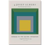 HKAHF AJWUQ Famoso Josef Albers Poster Unico Geometrico Wall Art William Morris Stampe Boho Tela Pittura per Soggiorno Decor Immagine 15x20cmx1 No Frame