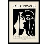 HKAHF AJWUQ Famoso Pablo Picasso Poster Bianco Bianco Volto Umano Parete Art Line Stampe Pittura su Tela Astratta per Soggiorno Decor Picture 20x30cmx1 No Frame