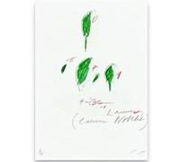 HKAHF AJWUQ Famoso Poster di Cy Twombly《Linea Verde》 Arte della Parete Cy Twombly Canvas Painting Abstract Mind Thoughts Stampe per L'Immagine di Arredamento del Soggiorno 15x20cmx1 Senza Cornice