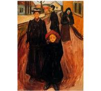 HKAHF AJWUQ Famoso Poster di Edvard Munch《Autoritratto all'inferno》Stampe d'Arte murali Barbarie Pittura su Tela Quadro Nordico per l'arredamento del Soggiorno 40x60cmx1 Senza Cornice