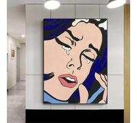 HKAHF AJWUQ Famoso Poster di Roy Lichtenstein 《Il grido》Arte della Parete Roy Lichtenstein Dipinti su Tela Stampe retrò per la Decorazione della Stanza Immagine 60x90cmx1 Senza Cornice