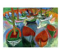 HKAHF AJWUQ Famoso Raoul Dufy Poster Amore Rosso Cuore Arte della Parete Pittura su Tela Astratta Stampe Ad Acquerello per Soggiorno Home Decor Immagini 90x60cm Senza Cornice