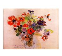 HKAHF AJWUQ Famoso Raoul Dufy Poster Fiori Rossi Arte della Parete Astratta Tela Pittura Stampe Ad Acquerello per Soggiorno Home Decor Immagini 30x20cm Senza Cornice